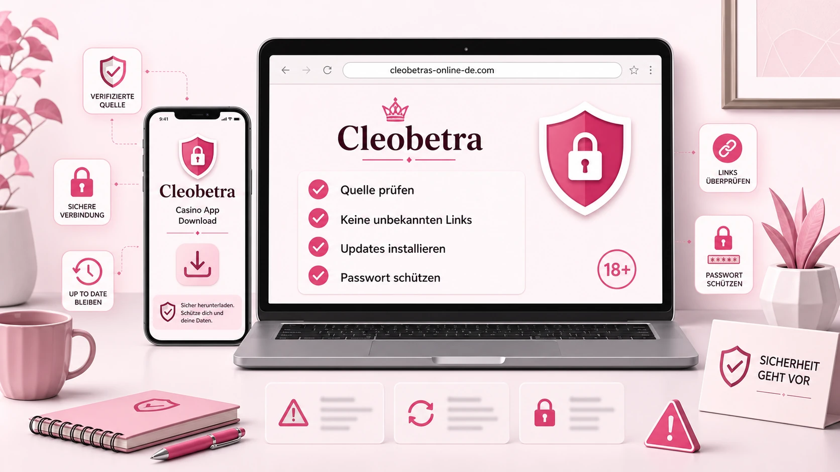 Sicherheit beim Cleobetra App Download